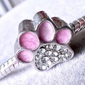 Pink Puppy Paw Charm fits PANDORA